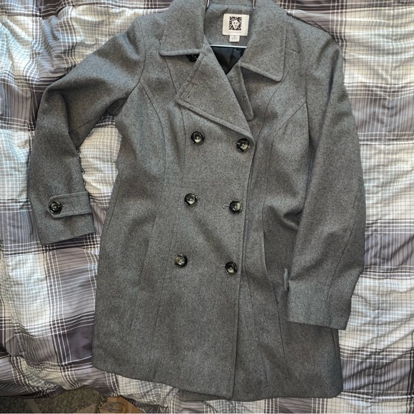 Anne Klein Wool Blend Peacoat Medium - Picture 3 of 16
